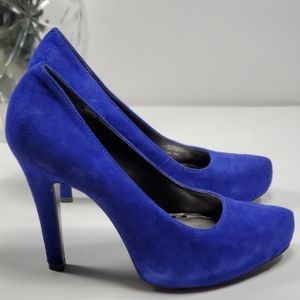 Blue Suede Pumps Gianni Bini Women Size 9